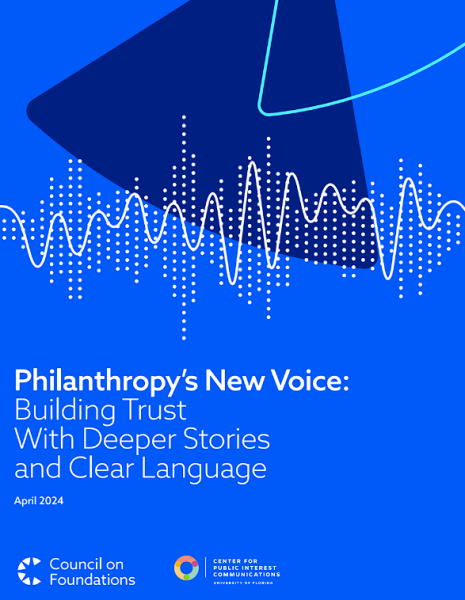 Cover to report: Philanthropy's New Voice